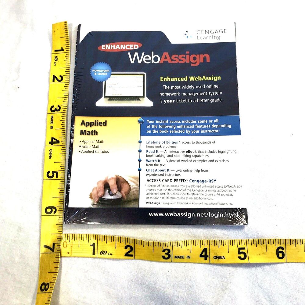 Enhanced WebAssign Applied Math Calculus Cengage Learning NEW Sealed Homework - Picture 10 of 11